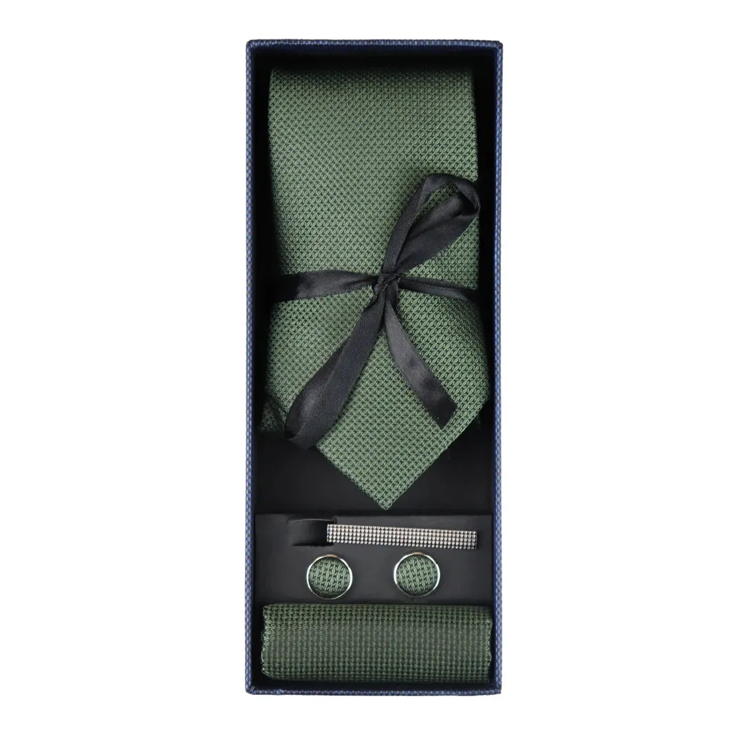 Satin Silk Textured Title Gift Gift Squite Square Links Tie Matt Satin