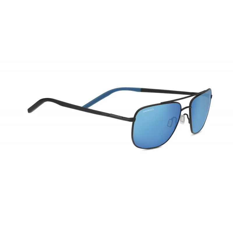 Serengeti Tellaro Sunglasses (Matte Black/Black/Blue Polarized 555nm Blue)