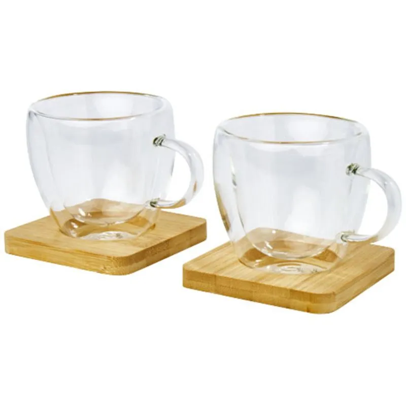 Set corporativo de tazas y posavasos Manti