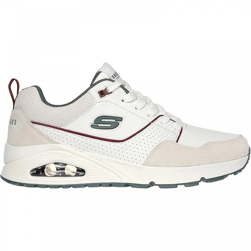 Skechers Uno para hombre - Retro One | Blanco/Gris | Zapatillas con cordones para hombre