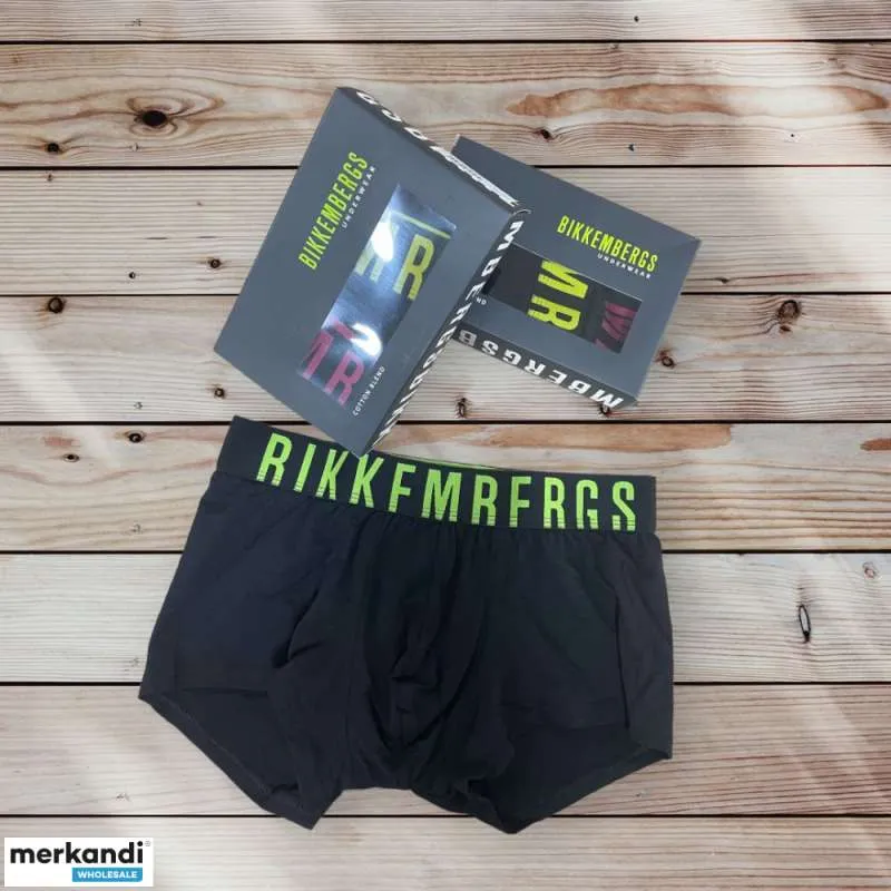 Stock de ropa interior para hombre Bikkembergs (calzoncillos tripack y calzoncillos con base negra)