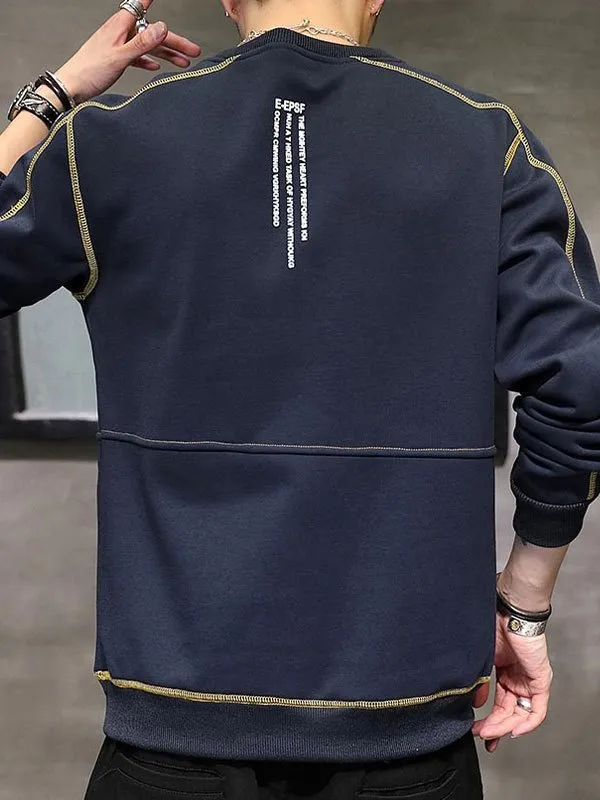 Sudadera con bordado de letras cosidas para hombre