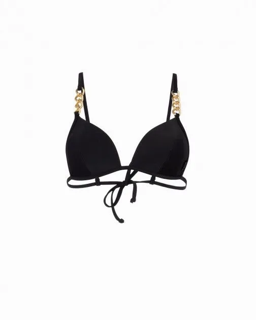 Sujetador bikini triangular con relleno Moschino Swim A5730 Negro