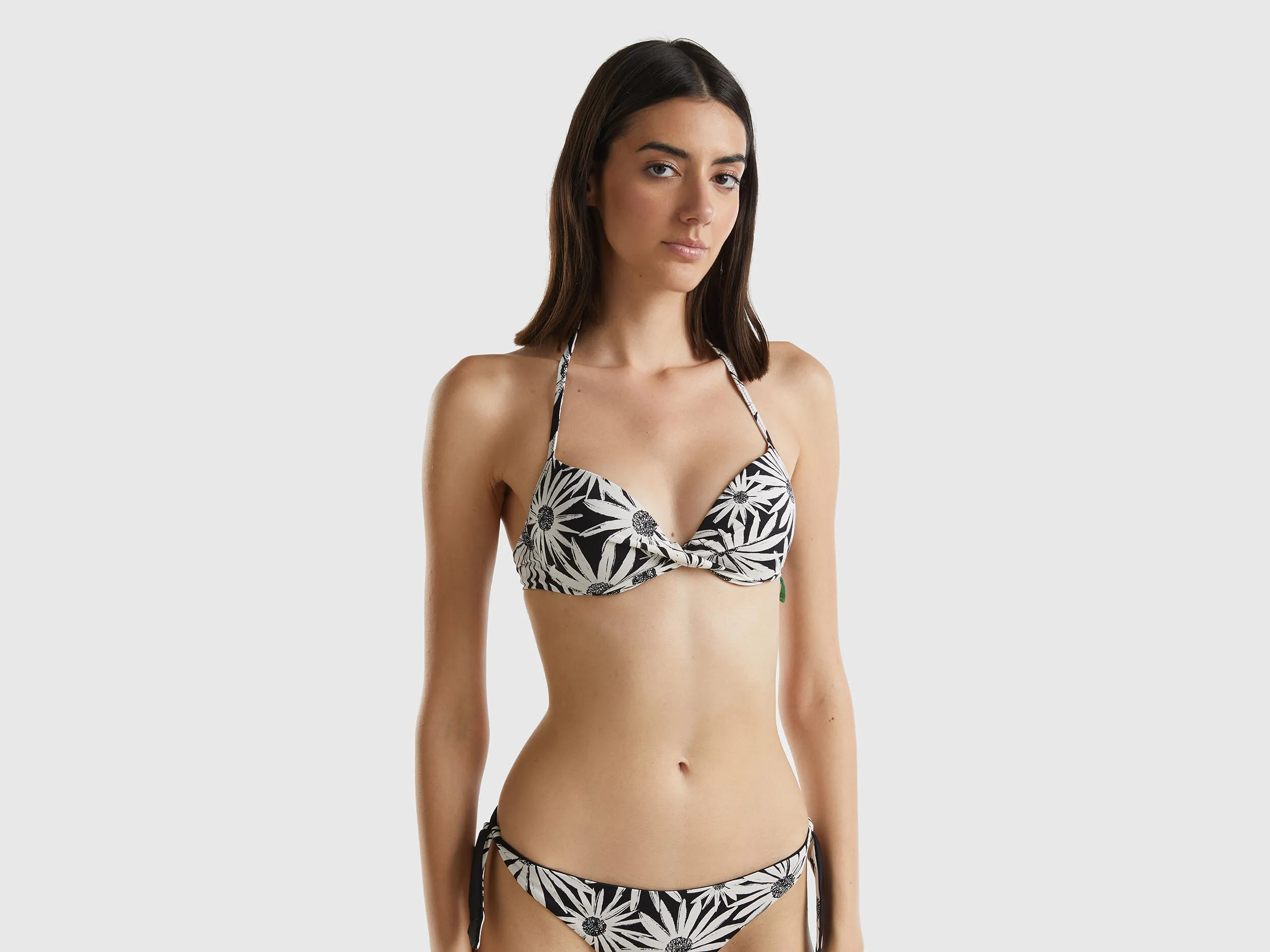 Sujetador de bikini push-up de flores