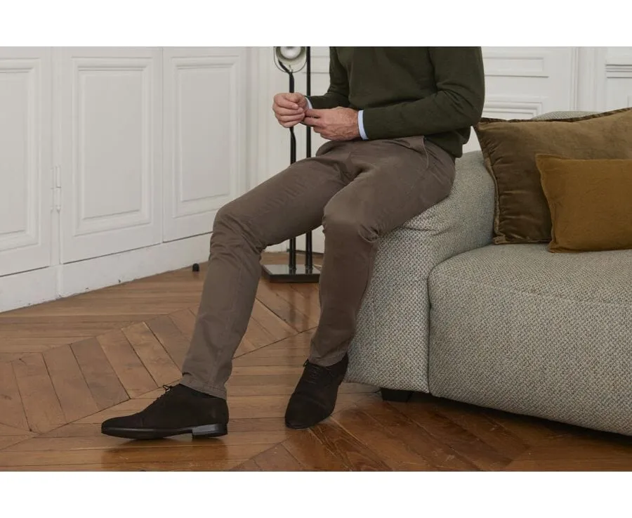 TAUPE CHINO TROUSERS FOR MEN  NIGEL II