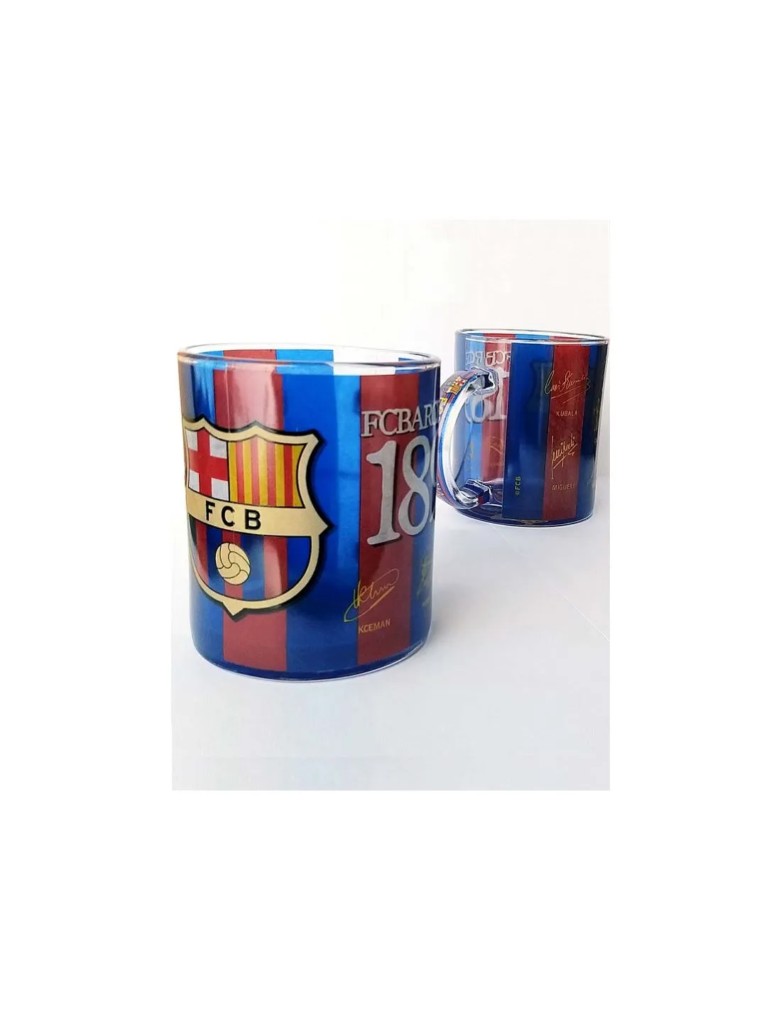 Taza FC Barcelona de cristal Leyendas