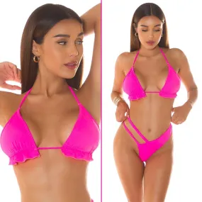 Top de bikini para combinar neón rosa