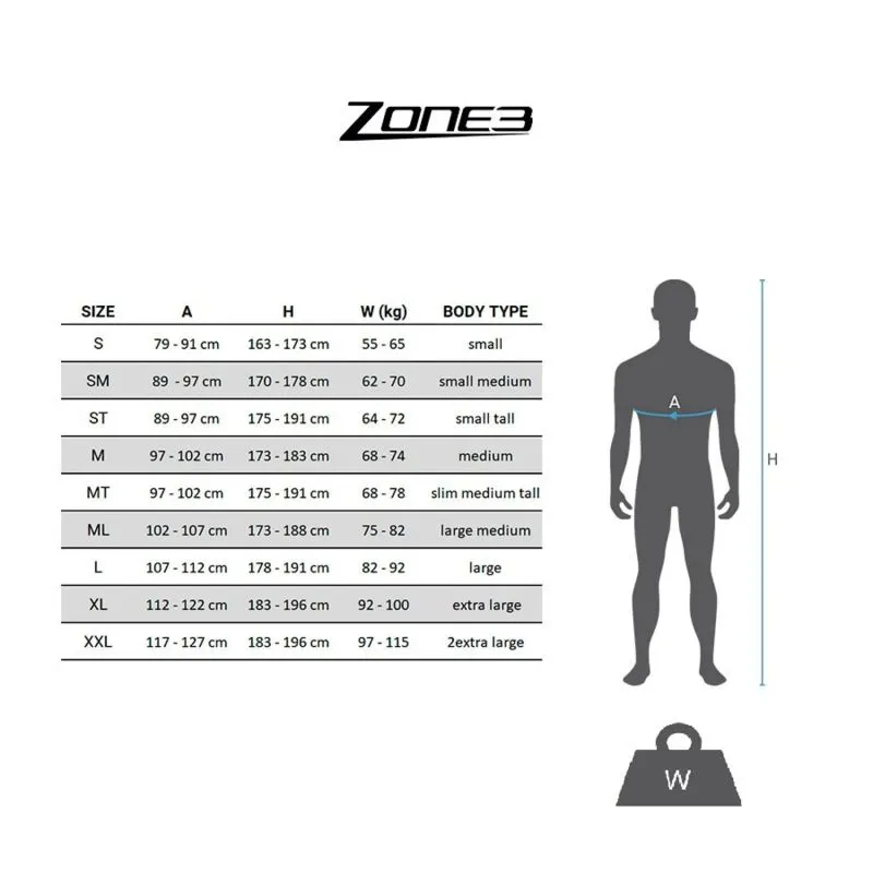 Traje de neopreno Zone3 Traje de neopreno Agile para hombre (NEGRO/PLATA)