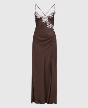 Twinset Brown nightgown with lace