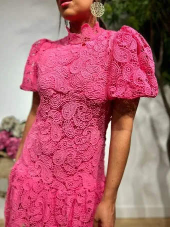 Vestido Crochet Cachemires ANASKARA Fucsia