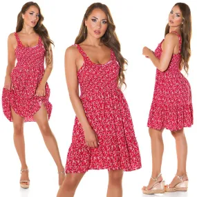 Vestido de verano estampado floral Rojo