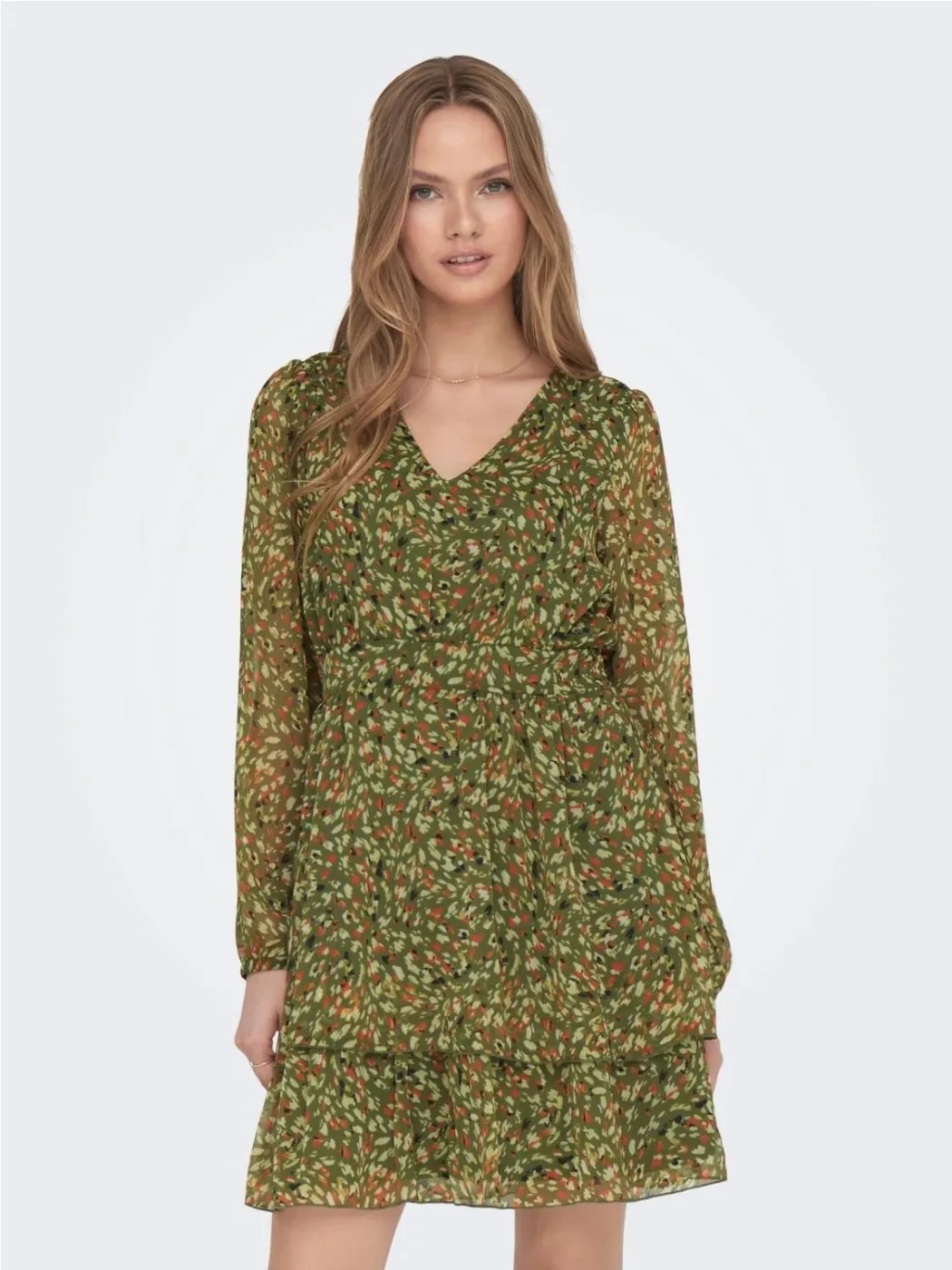 VESTIDO ONLY MUJER ONLADELE LIFE VNECK VERDE