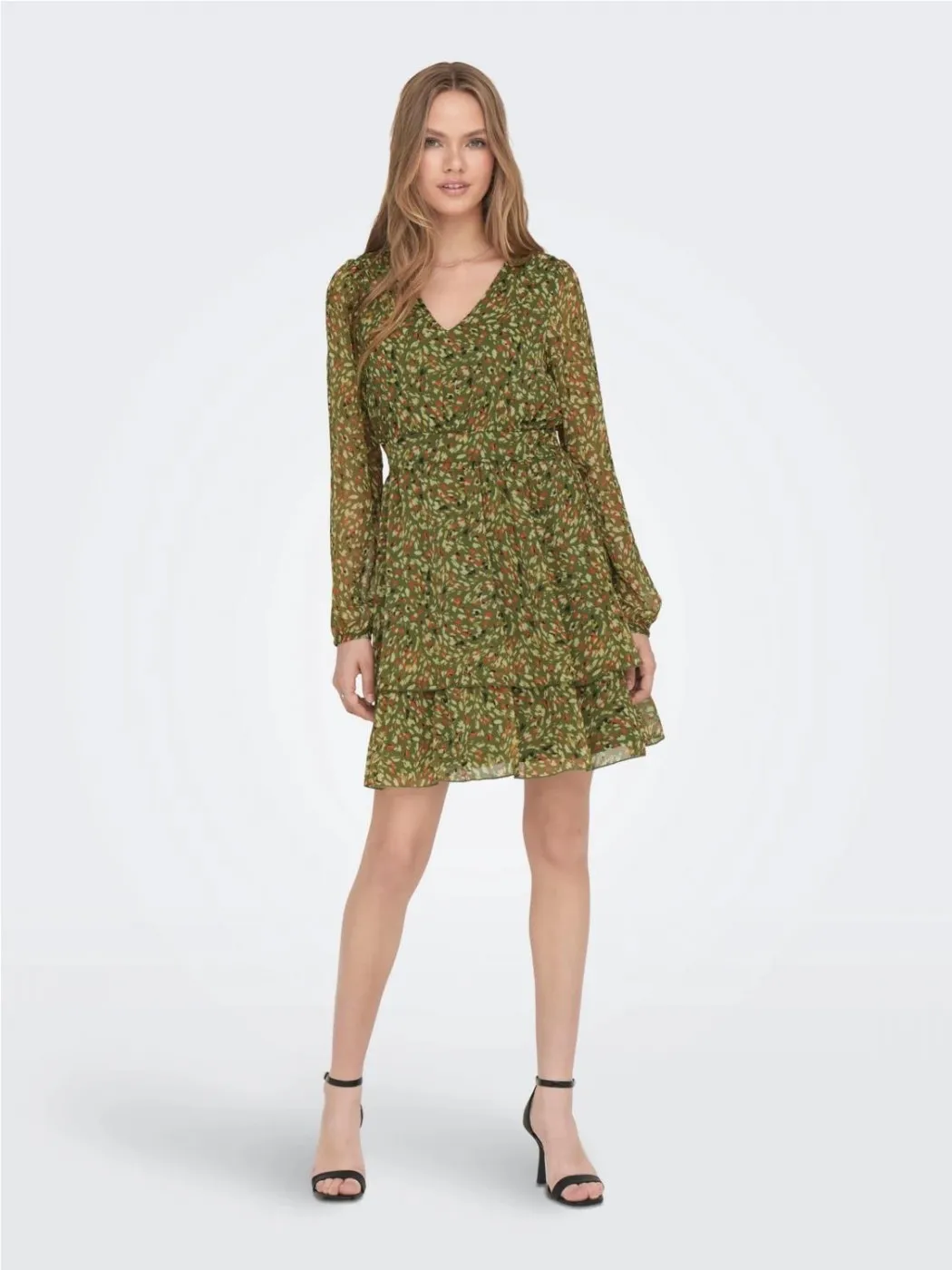 VESTIDO ONLY MUJER ONLADELE LIFE VNECK VERDE