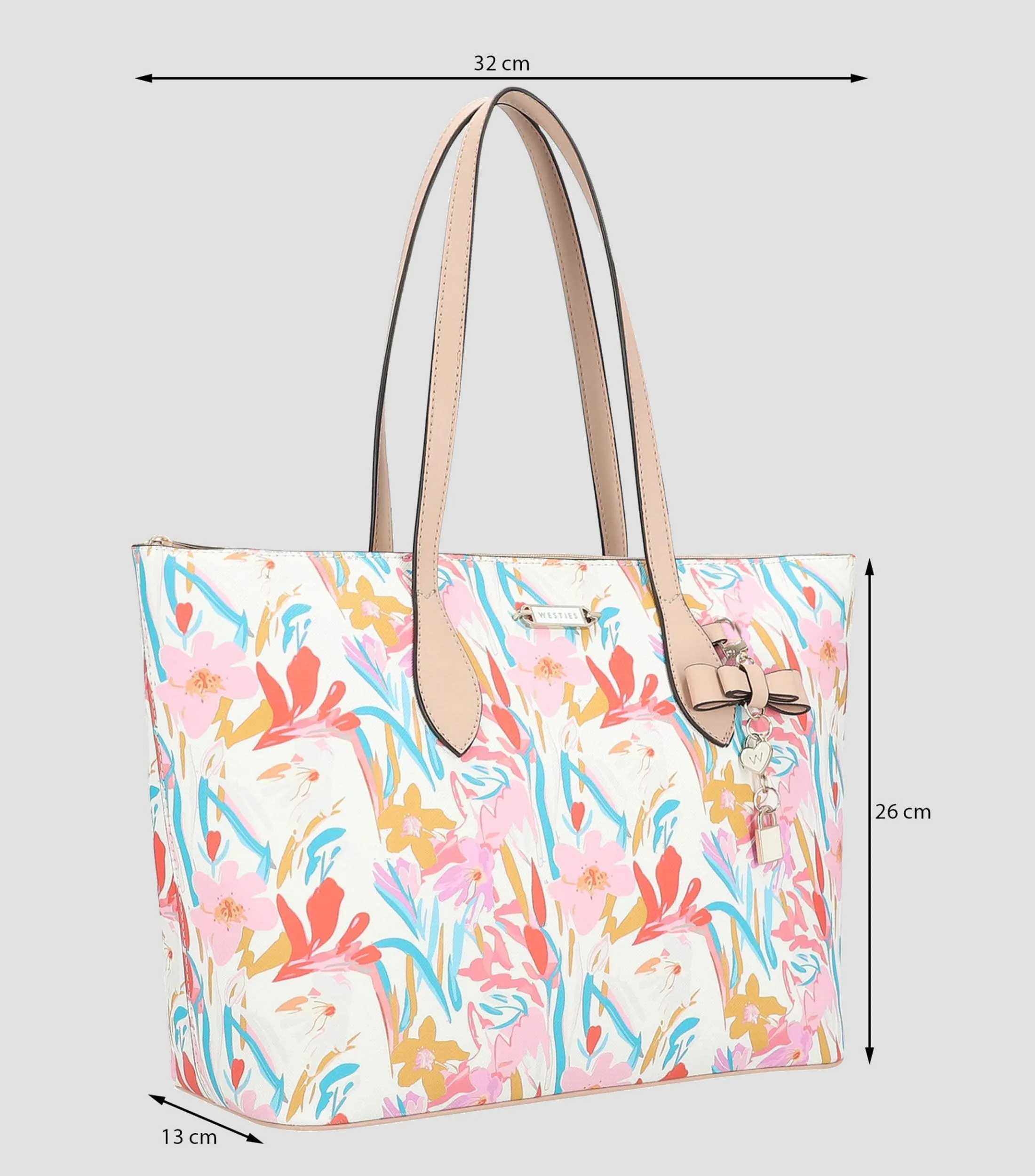 Westies Bolso tote con flores Mujer