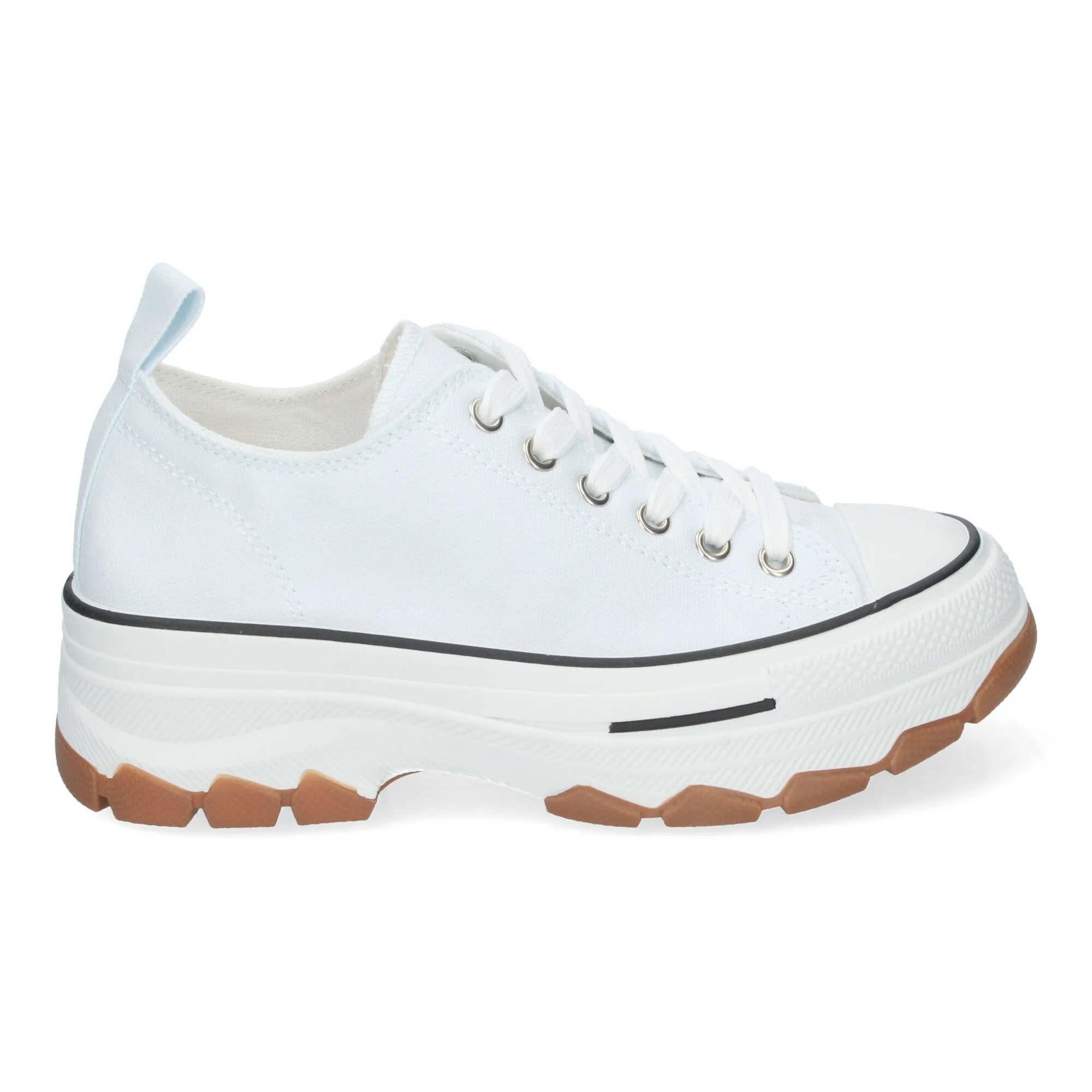 ZAPATILLAS CóMODAS EN LONA PLATAFORMA PARA MUJER BLANCO HIELO EV100