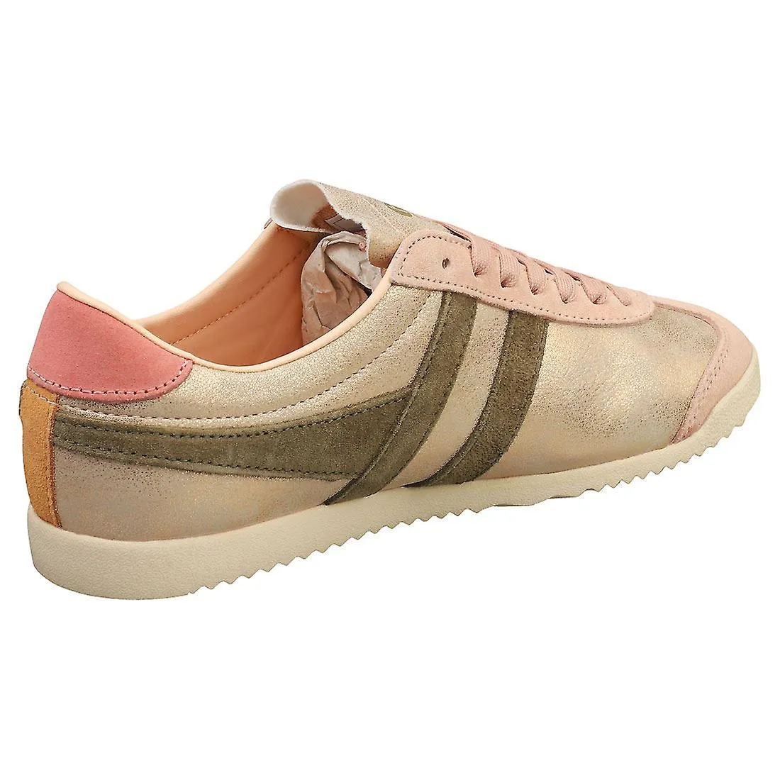 Zapatillas de moda para mujer Gola Bullet Blaze en color caqui oro rosa