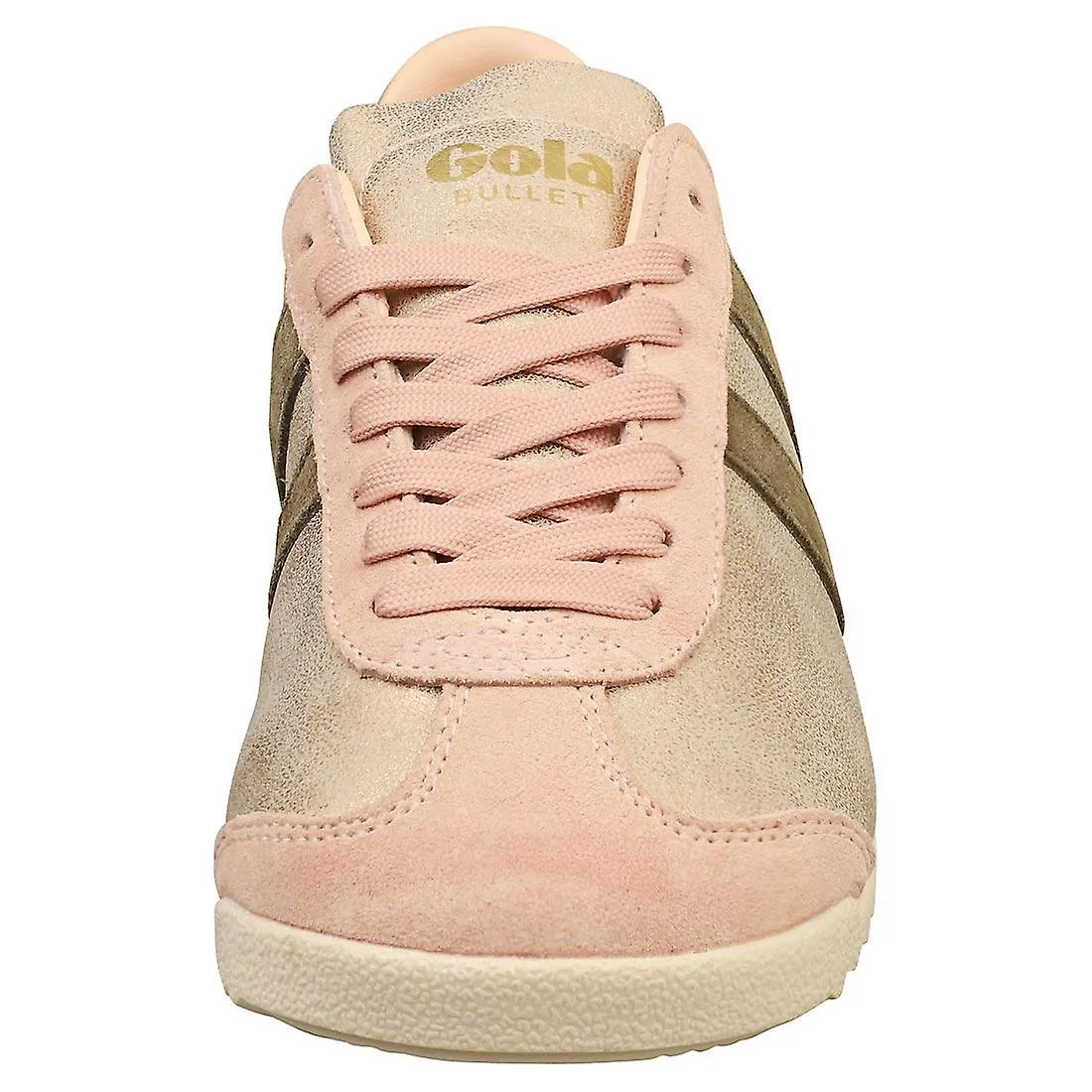 Zapatillas de moda para mujer Gola Bullet Blaze en color caqui oro rosa