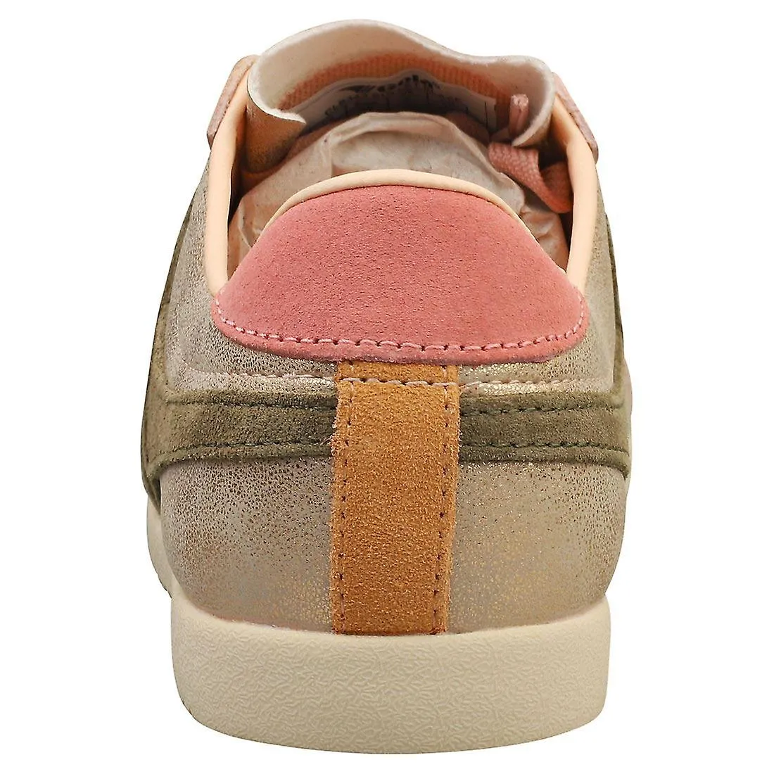 Zapatillas de moda para mujer Gola Bullet Blaze en color caqui oro rosa