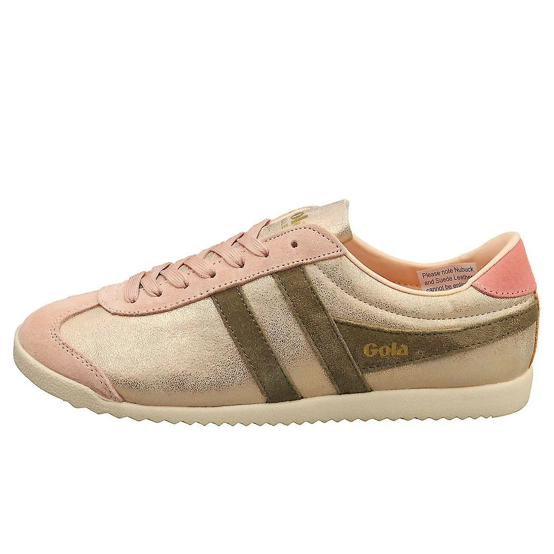 Zapatillas de moda para mujer Gola Bullet Blaze en color caqui oro rosa