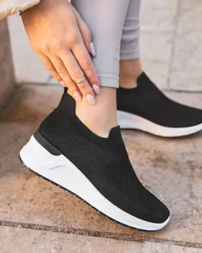 Zapatillas deportivas de tela negra para mujer - Allie