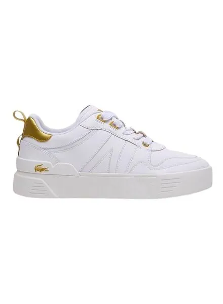 Zapatillas Lacoste L002 Blanco y Dorado Mujer