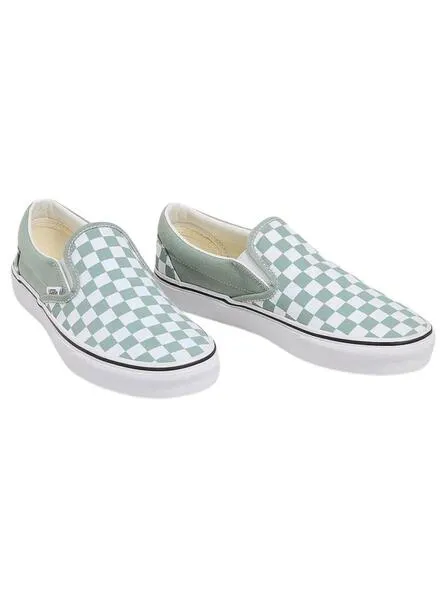 Zapatillas Vans Slip-On Checkerboard Azul Para Mujer