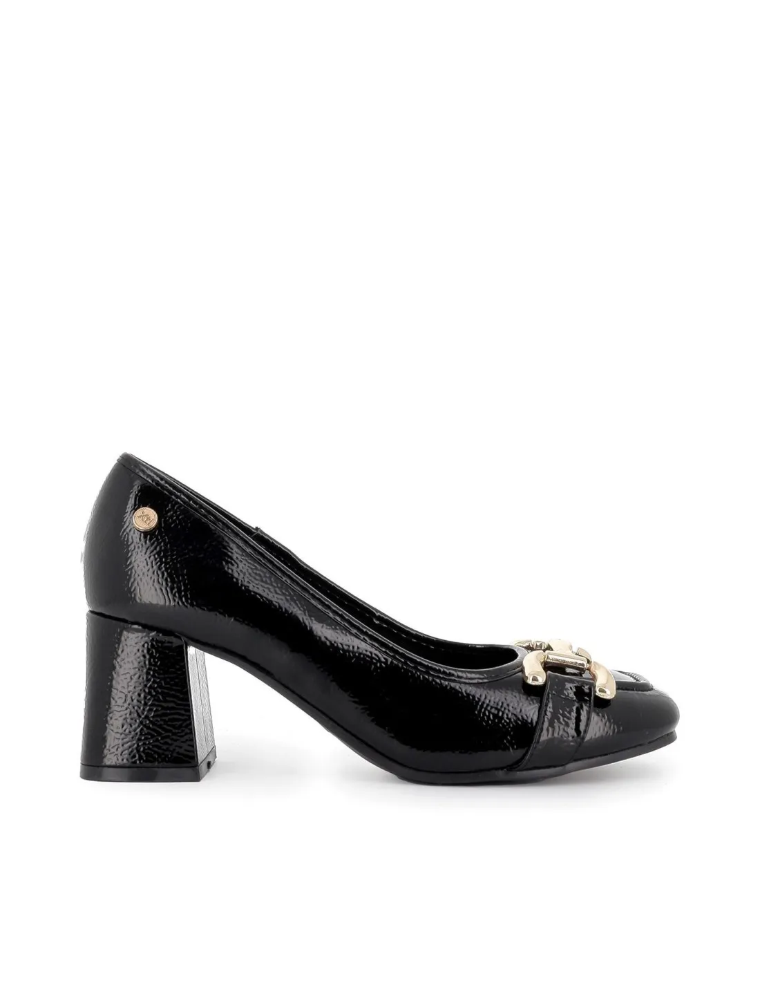 Zapato salón charol negro con hebilla mujer Xti