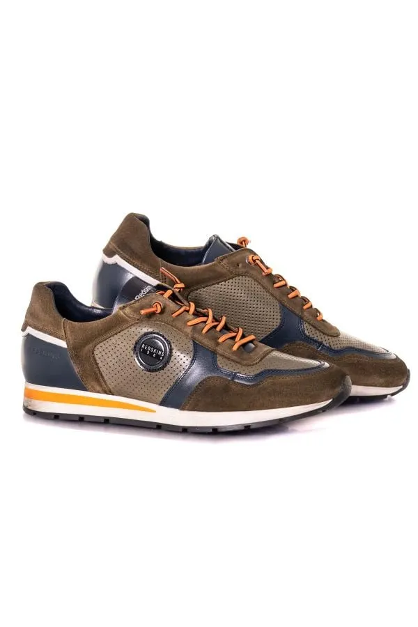 Zapatos De Piel Hombre Redskins Stitch Kaki+Marine