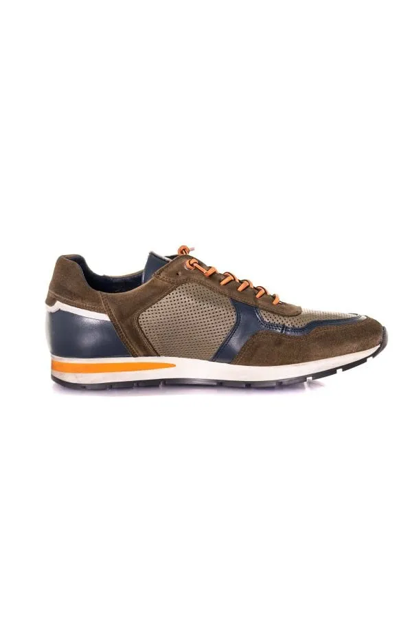 Zapatos De Piel Hombre Redskins Stitch Kaki+Marine