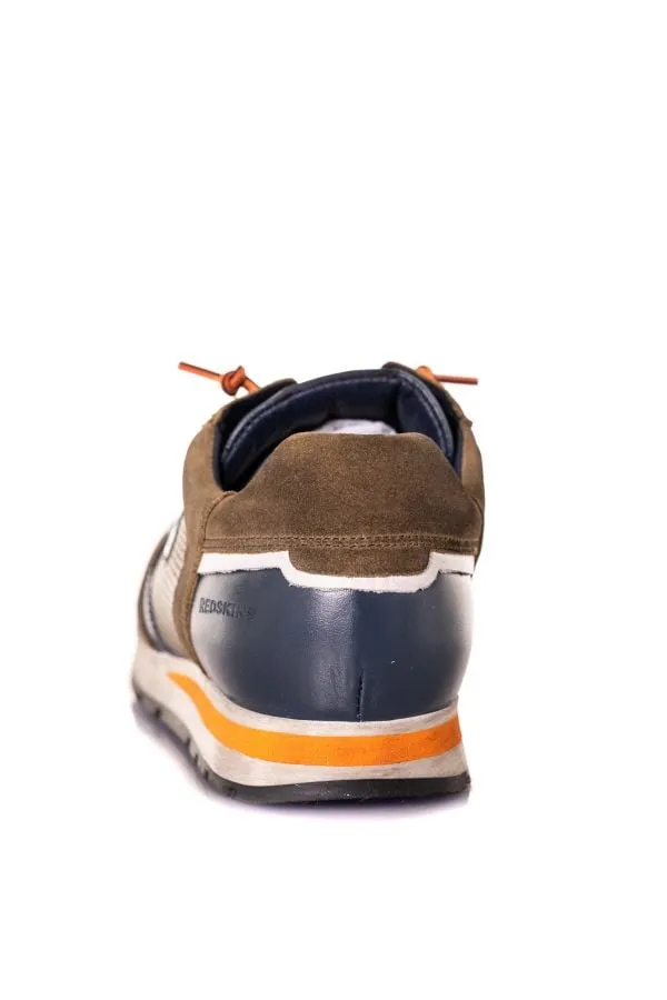 Zapatos De Piel Hombre Redskins Stitch Kaki+Marine