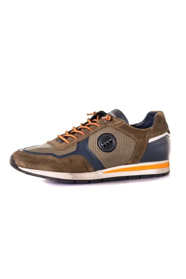 Zapatos De Piel Hombre Redskins Stitch Kaki+Marine