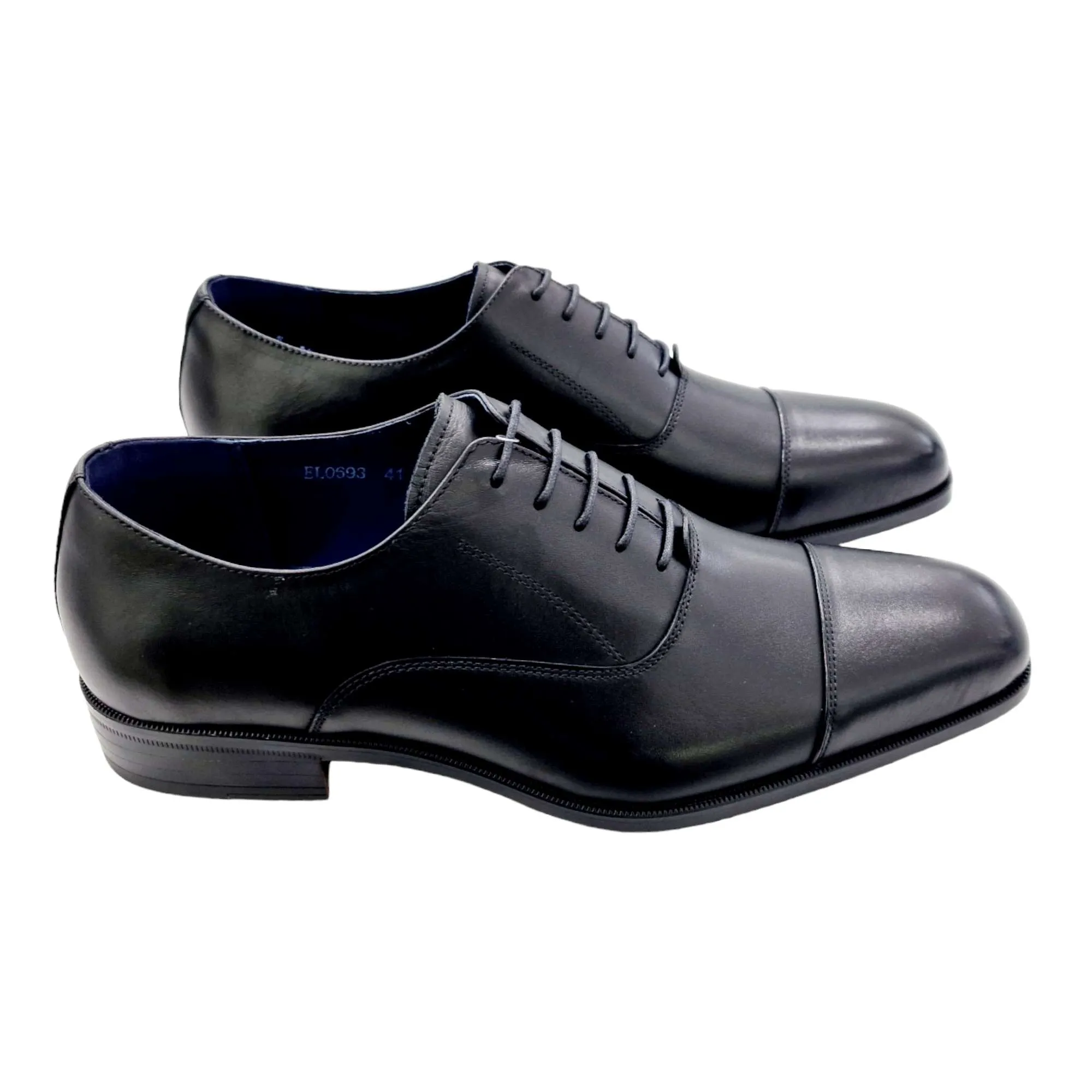 ZAPATOS DE VESTIR HOMBRE CON PUNTERA PIEL NEGRO