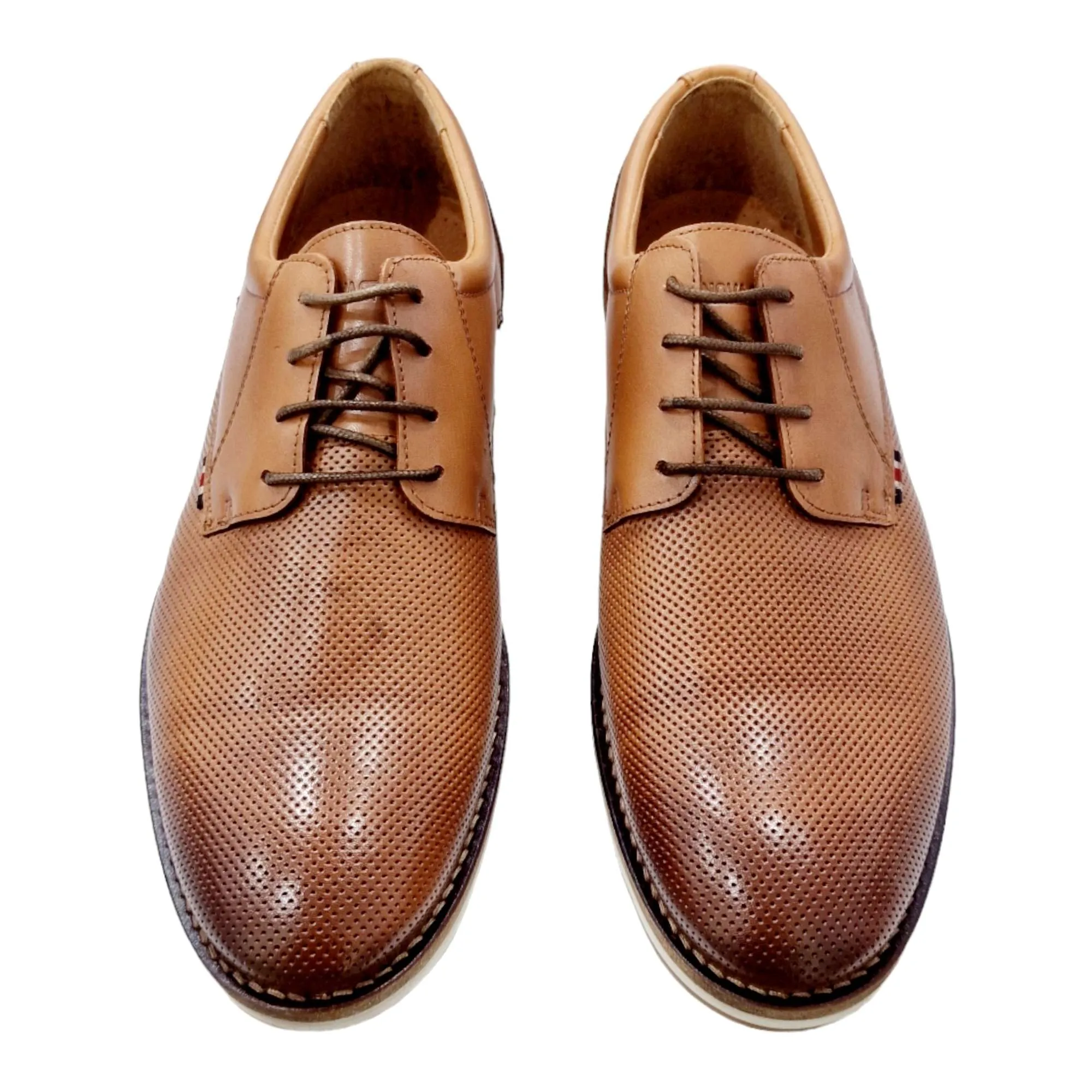 ZAPATOS HOMBRE BLUCHER PICADO CASUAL CAMEL